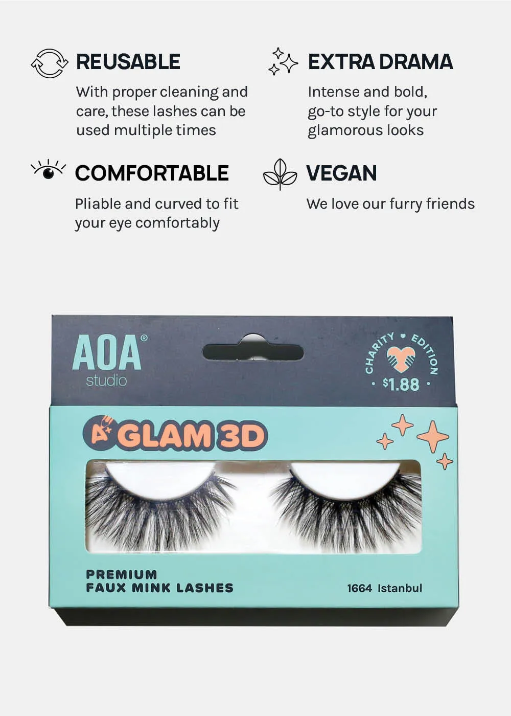 A  Glam 3D Faux Mink Lashes - Istanbul