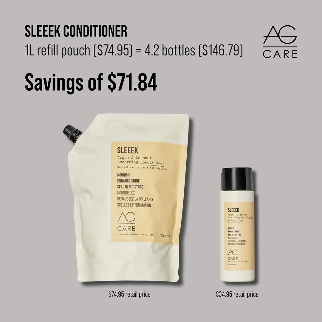 AG Care Sleeek Argan & Coconut Smoothing Conditioner 1L