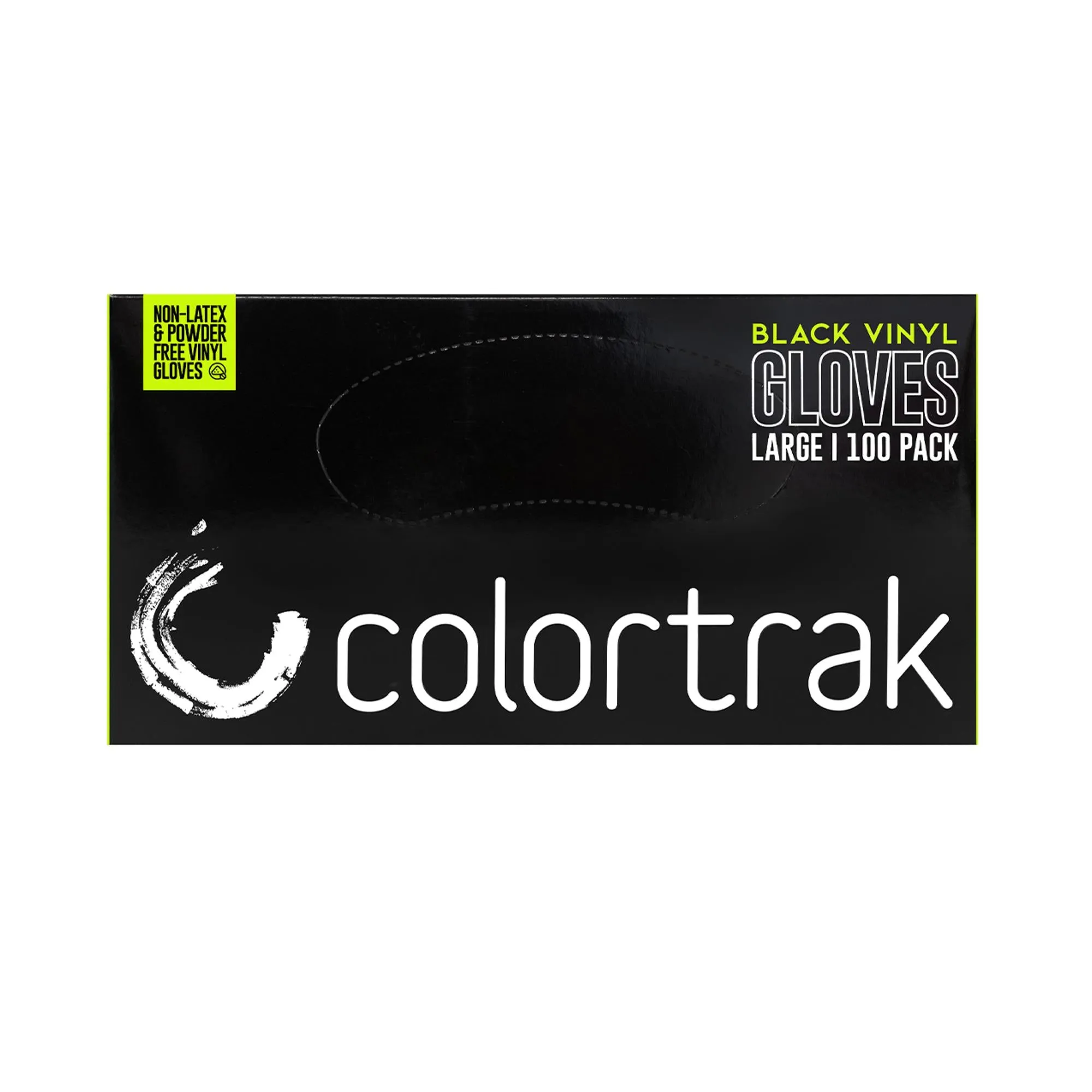 Colortrak Black Vinyl Gloves, 100 ct