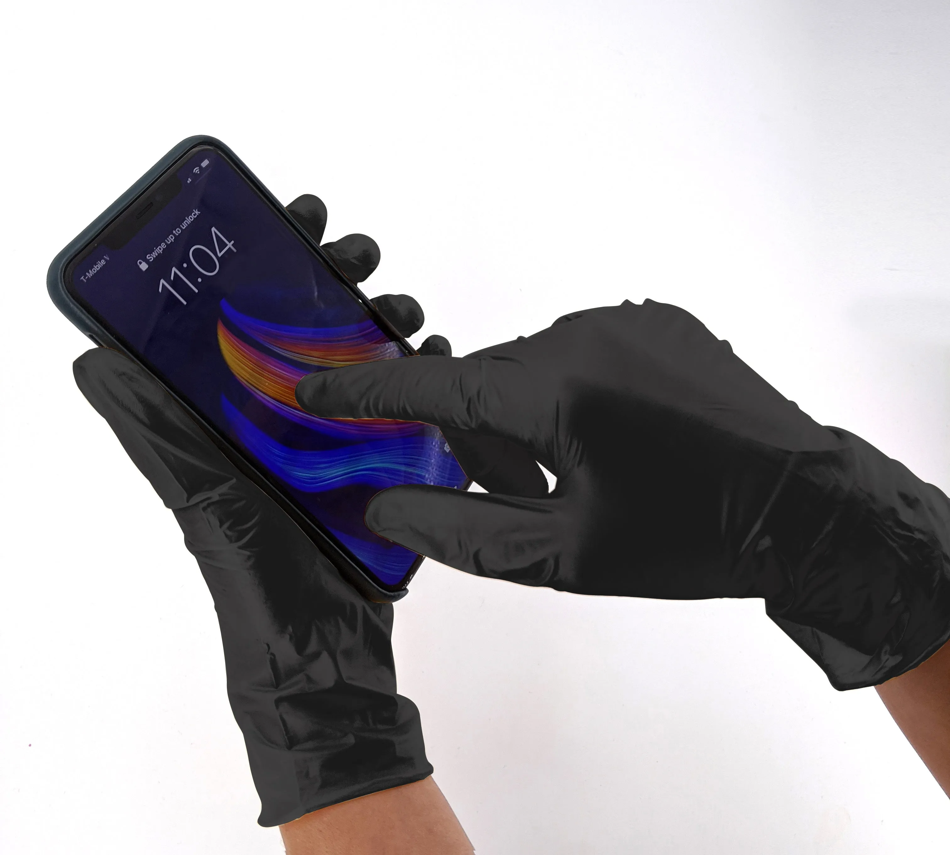Colortrak Black Vinyl Gloves, 100 ct