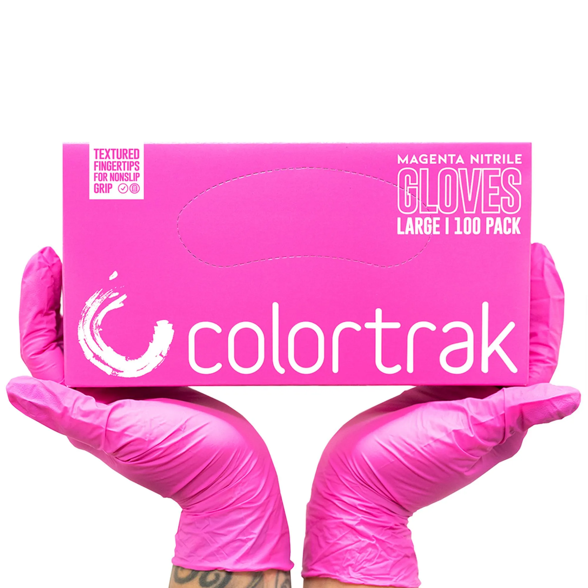 Colortrak Nitrile Gloves, Magenta, 100 ct