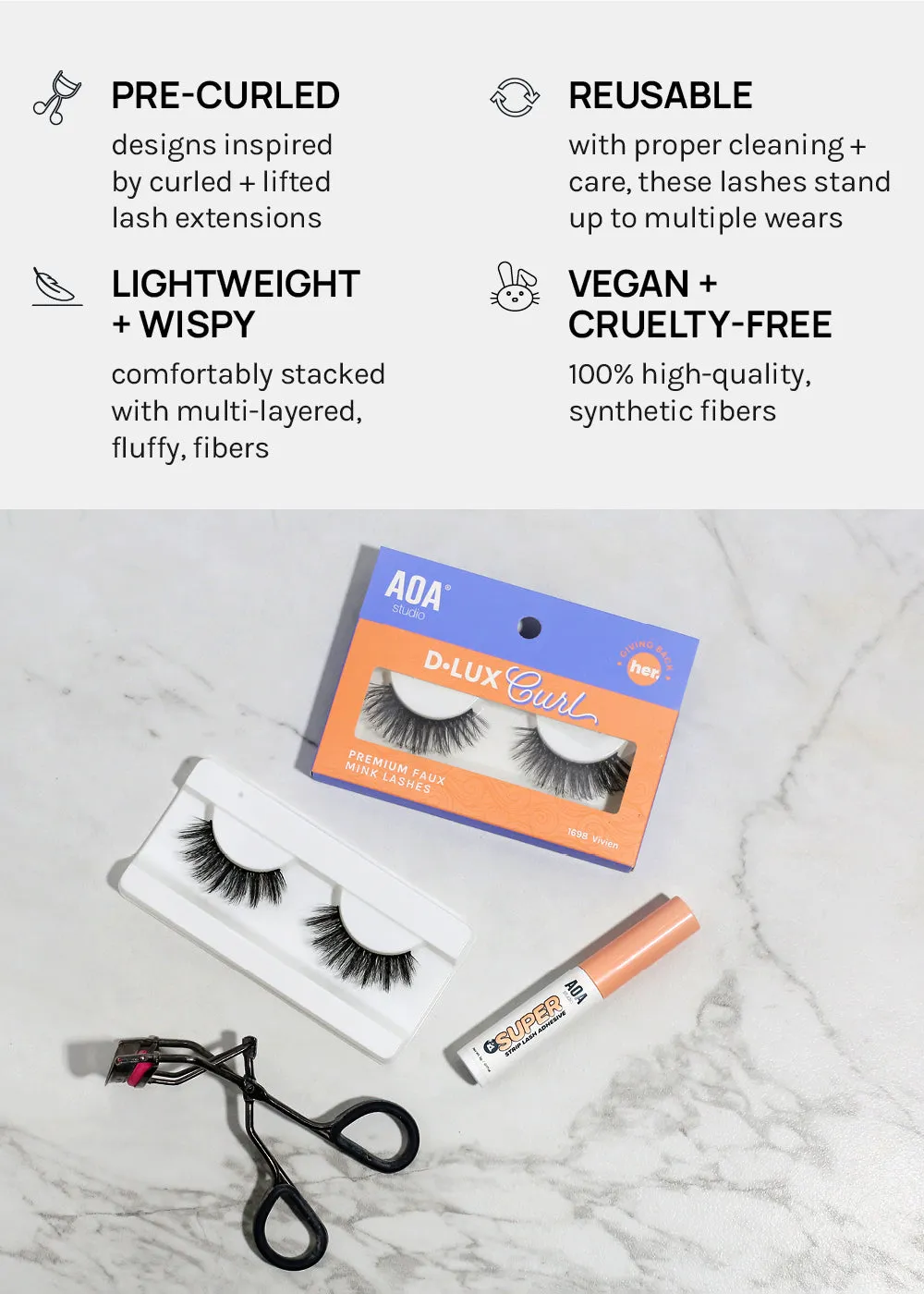 D-LUX Curl Premium Faux Mink Lashes - Bette