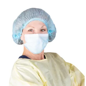 Disposable Bouffant Cap, Accordian Style, Blue, 21", 100ct