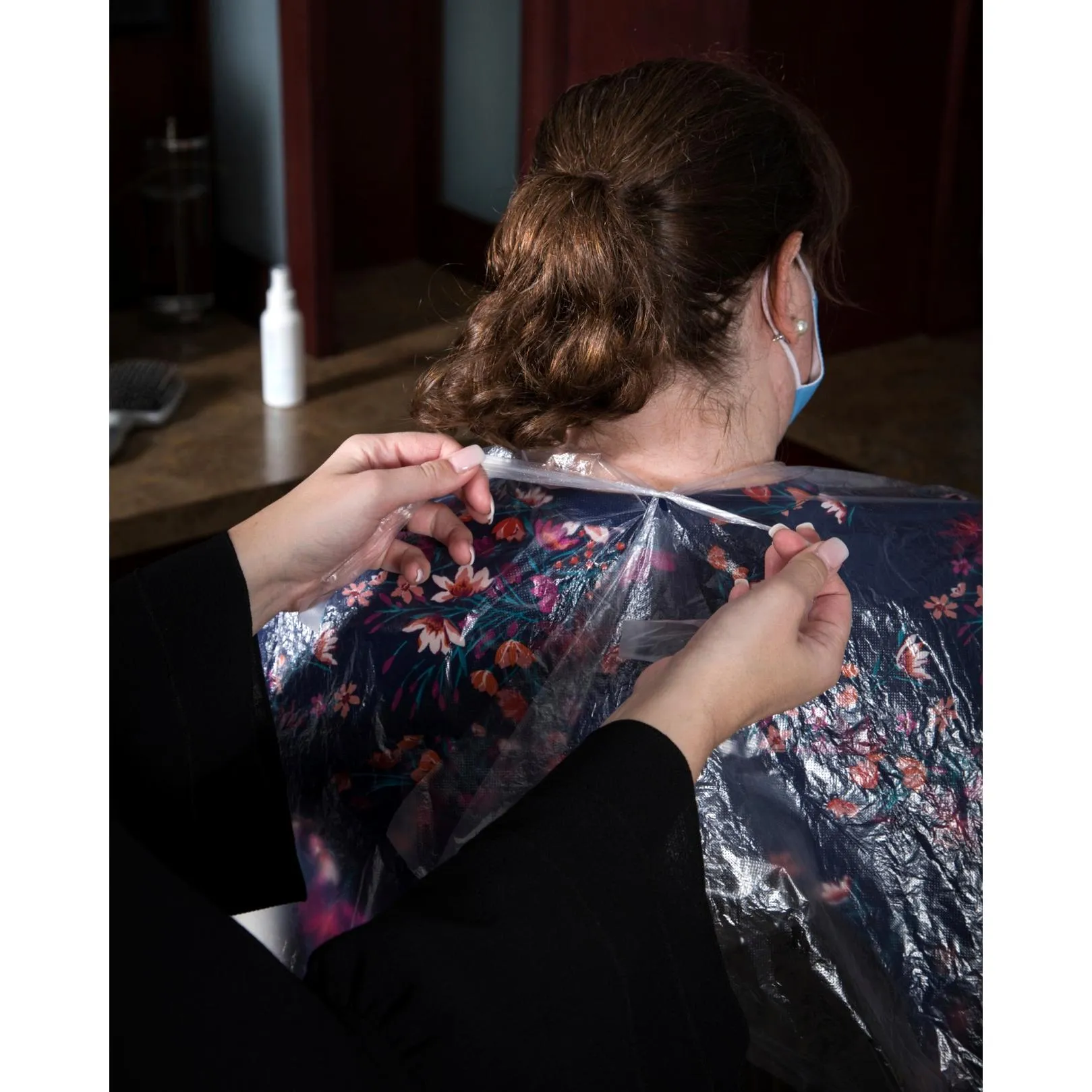 Disposable Plastic Client Cape, 51"W X 63"L ,   50 pack