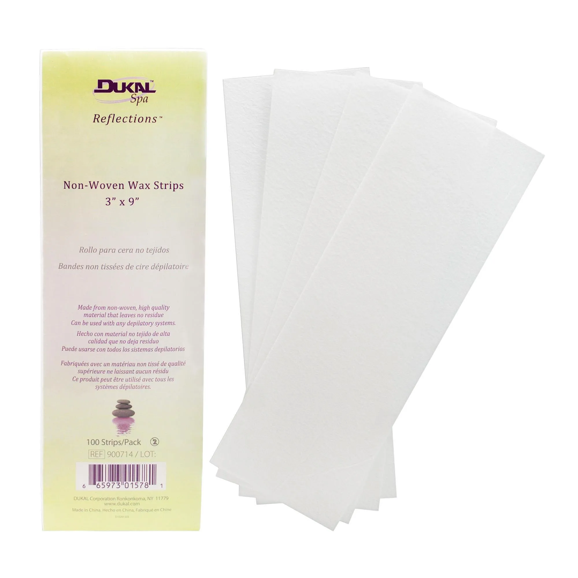 DUKAL Reflections Non-Woven Waxing Strips 3" x 9" strips - 100 ct