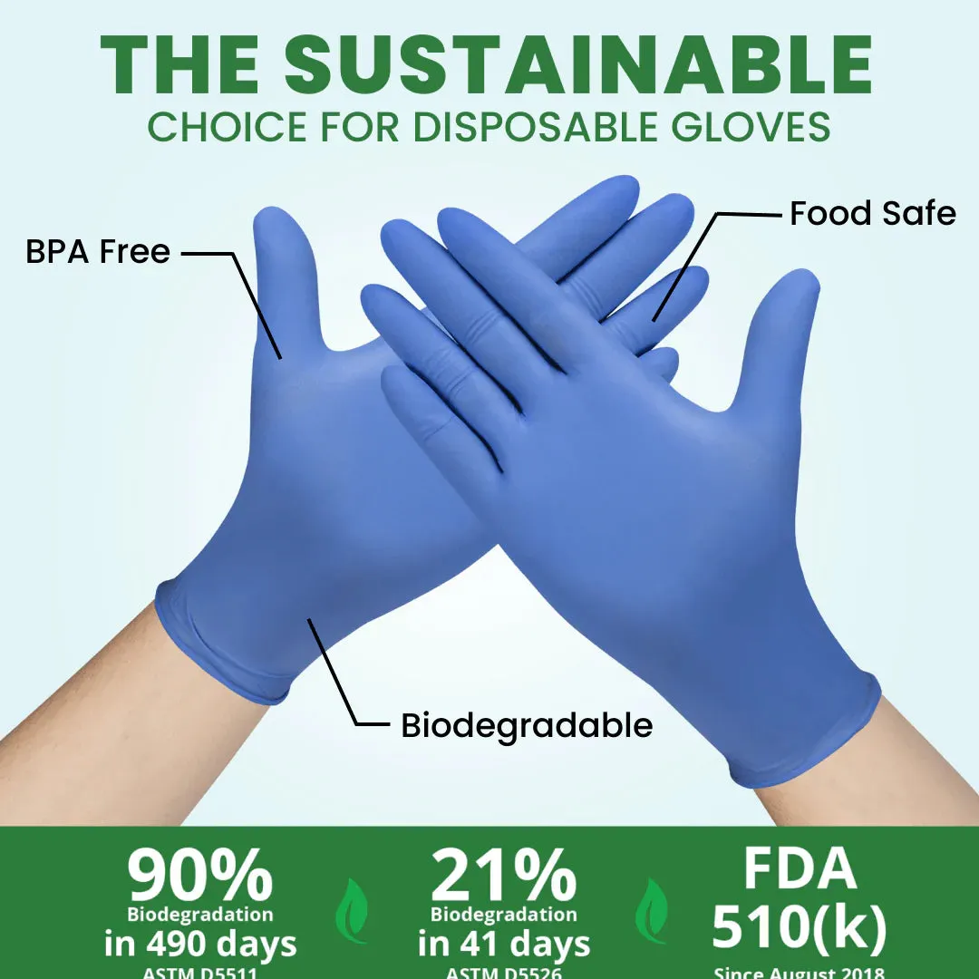 Eco Gloves Biodegradable Nitrile, Black, 100 ct
