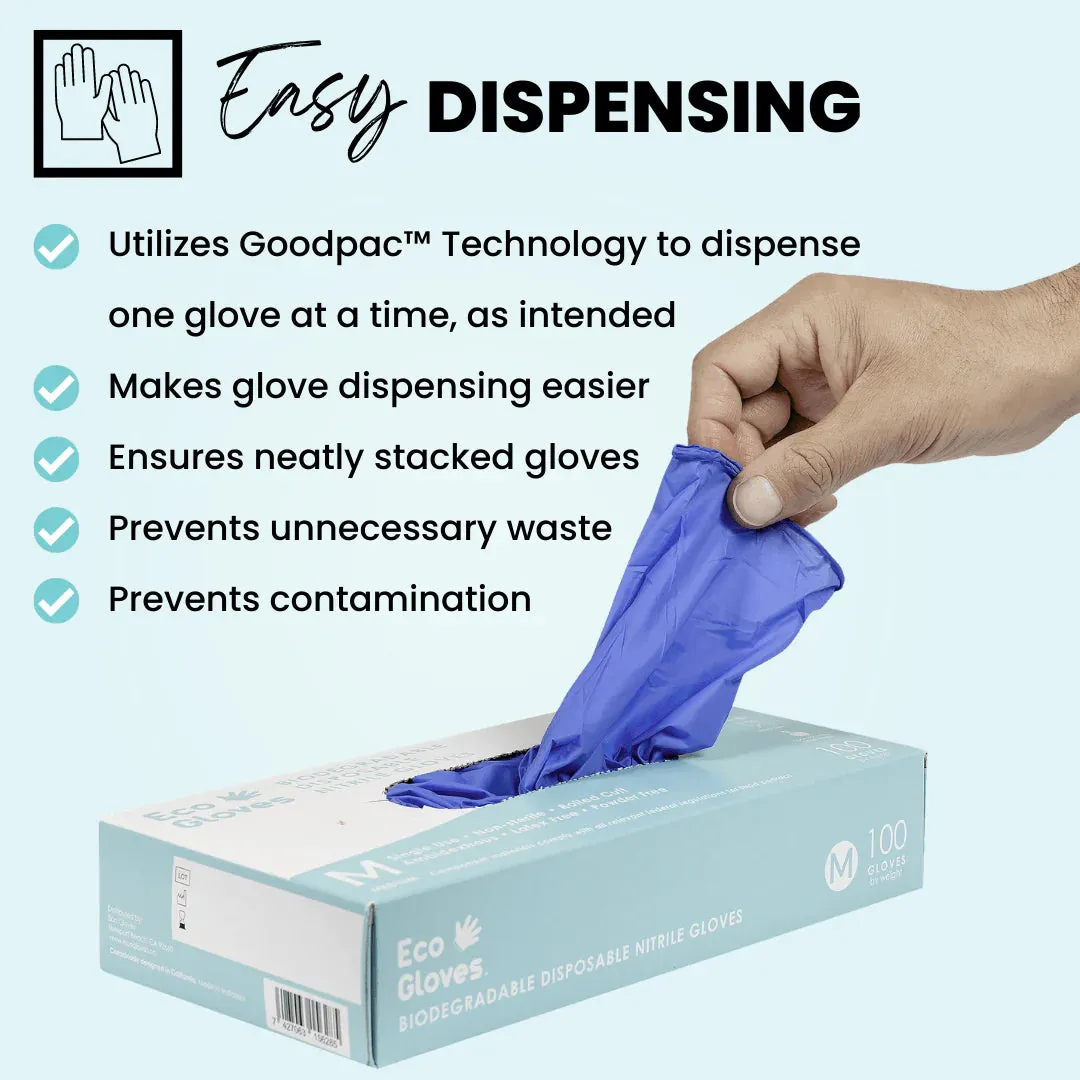 Eco Gloves Biodegradable Nitrile, Black, 100 ct