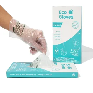 Eco Gloves Compostable Gloves, Clear, 100 ct