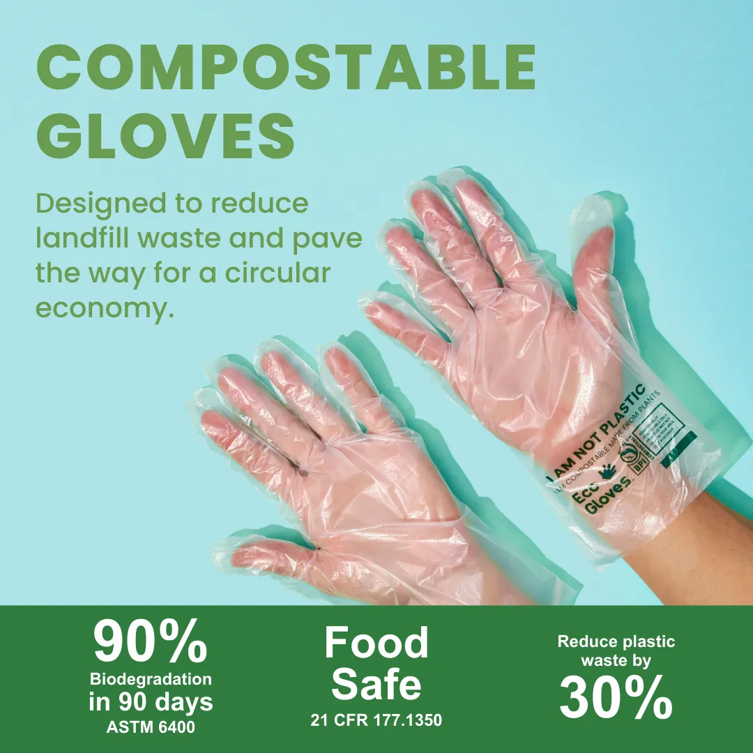 Eco Gloves Compostable Gloves, Clear, 100 ct