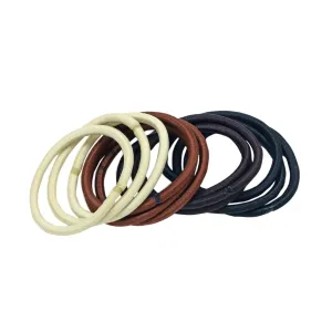 Elastic Bands - Black, Ivory, Brown - 12 pk.