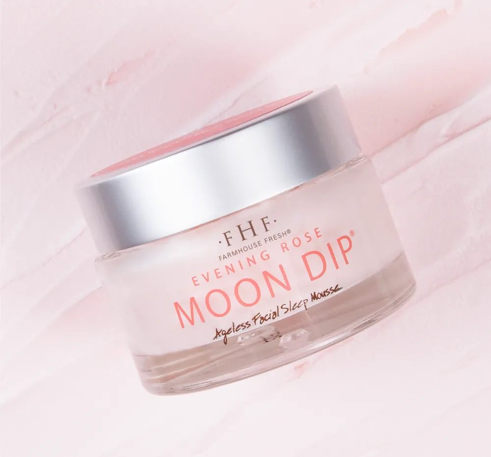 Evening Rose Moon Dip? Ageless Facial Sleep Mousse with Peptides   Retinol | Farmhouse Fresh