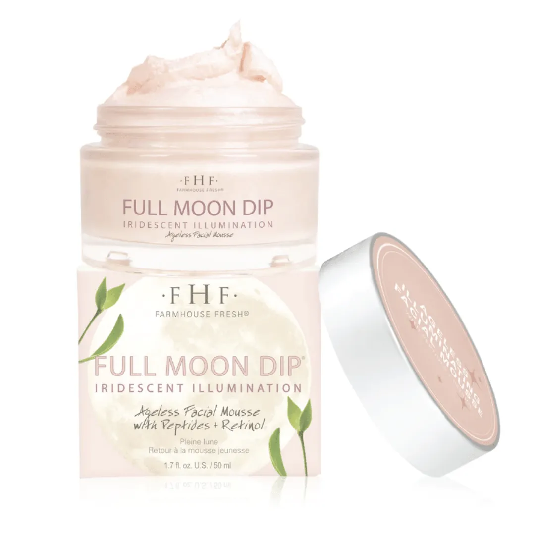 Full Moon Dip? Iridescent Illumination Ageless Facial Mousse with Peptides   Retinol | Farmhouse Fresh
