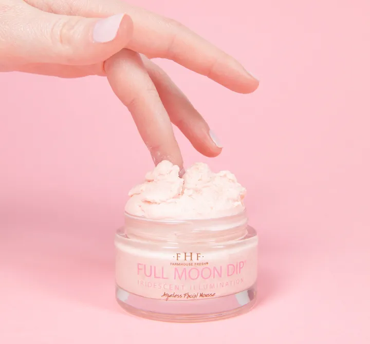 Full Moon Dip? Iridescent Illumination Ageless Facial Mousse with Peptides   Retinol | Farmhouse Fresh