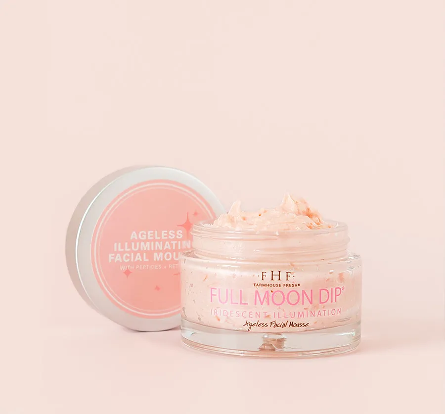 Full Moon Dip? Iridescent Illumination Ageless Facial Mousse with Peptides   Retinol | Farmhouse Fresh