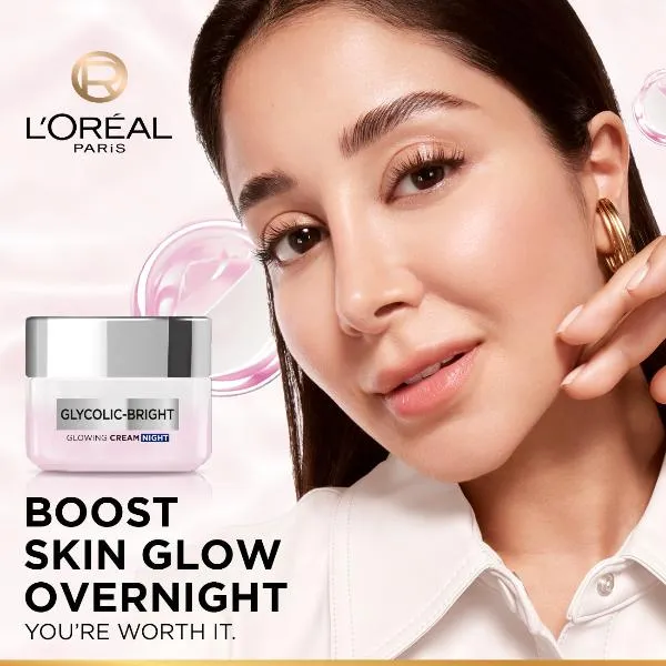 Glycolic Bright Glowing and Brightening Night Cream with Glycolic Acid for boosting overnight, 50 ml