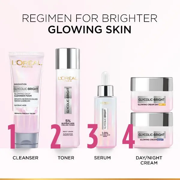Glycolic Bright Glowing and Brightening Night Cream with Glycolic Acid for boosting overnight, 50 ml
