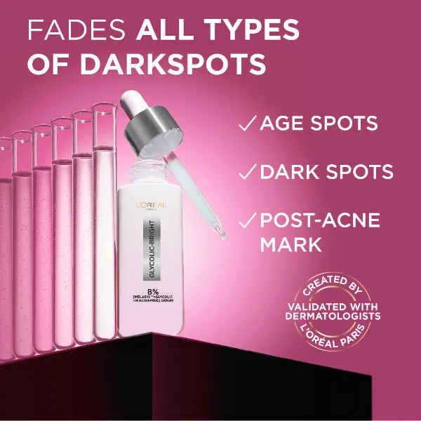 Glycolic Bright Serum with 8% [Melasyl ?   Glycolic Acid   Niacinamide] face serum for Dark Spots & Brightening 30ml
