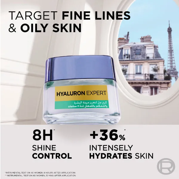 Hyaluron Expert Moisturiser and Anti-Aging 8h Shine Control Replumping Gel -Cream