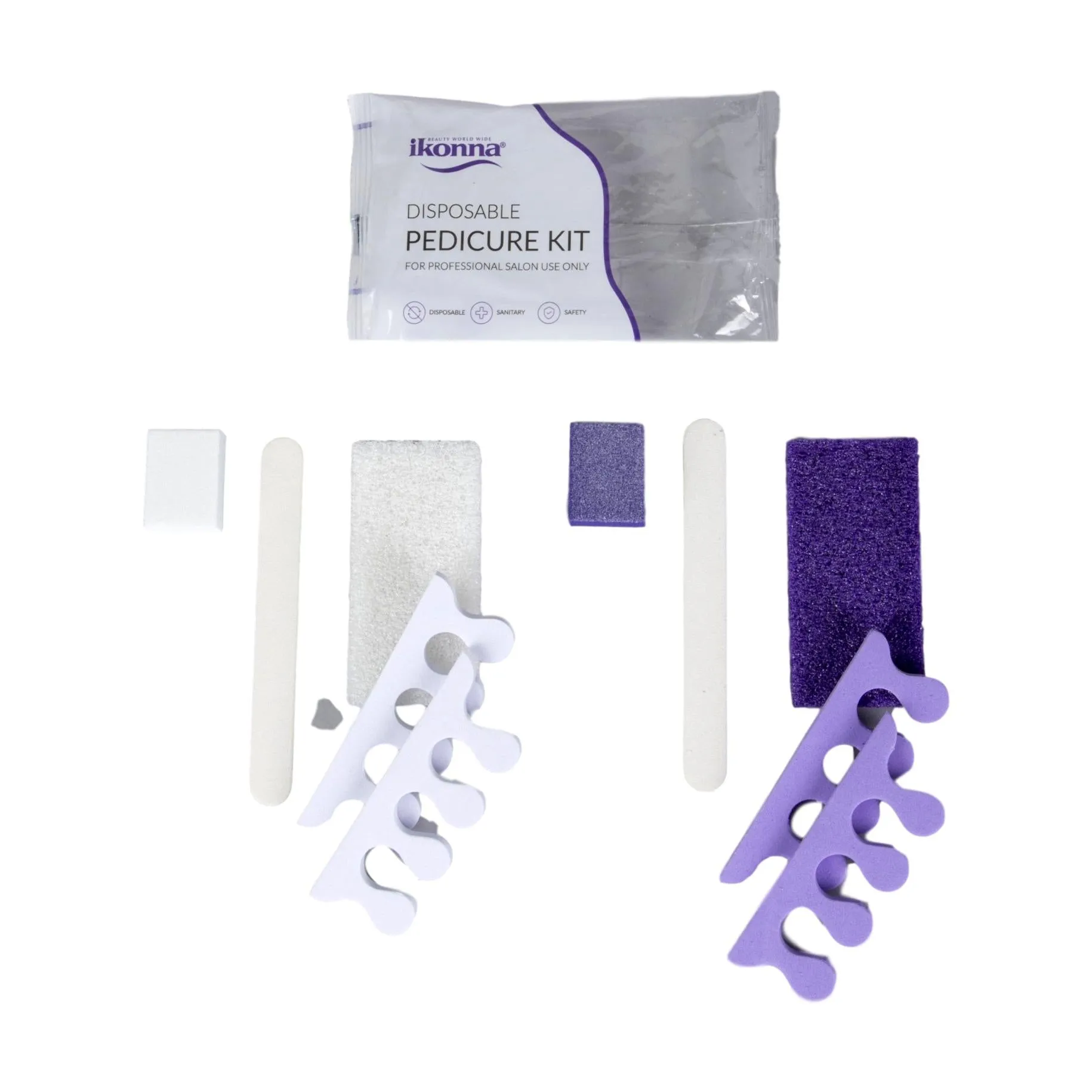 Ikonna Disposable Pedicure Kit, White or Purple