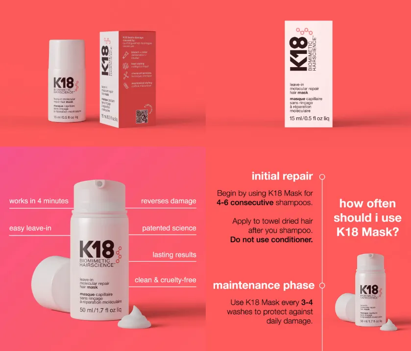 K18 Leave In Molecular Repair Hair Mask 15ML