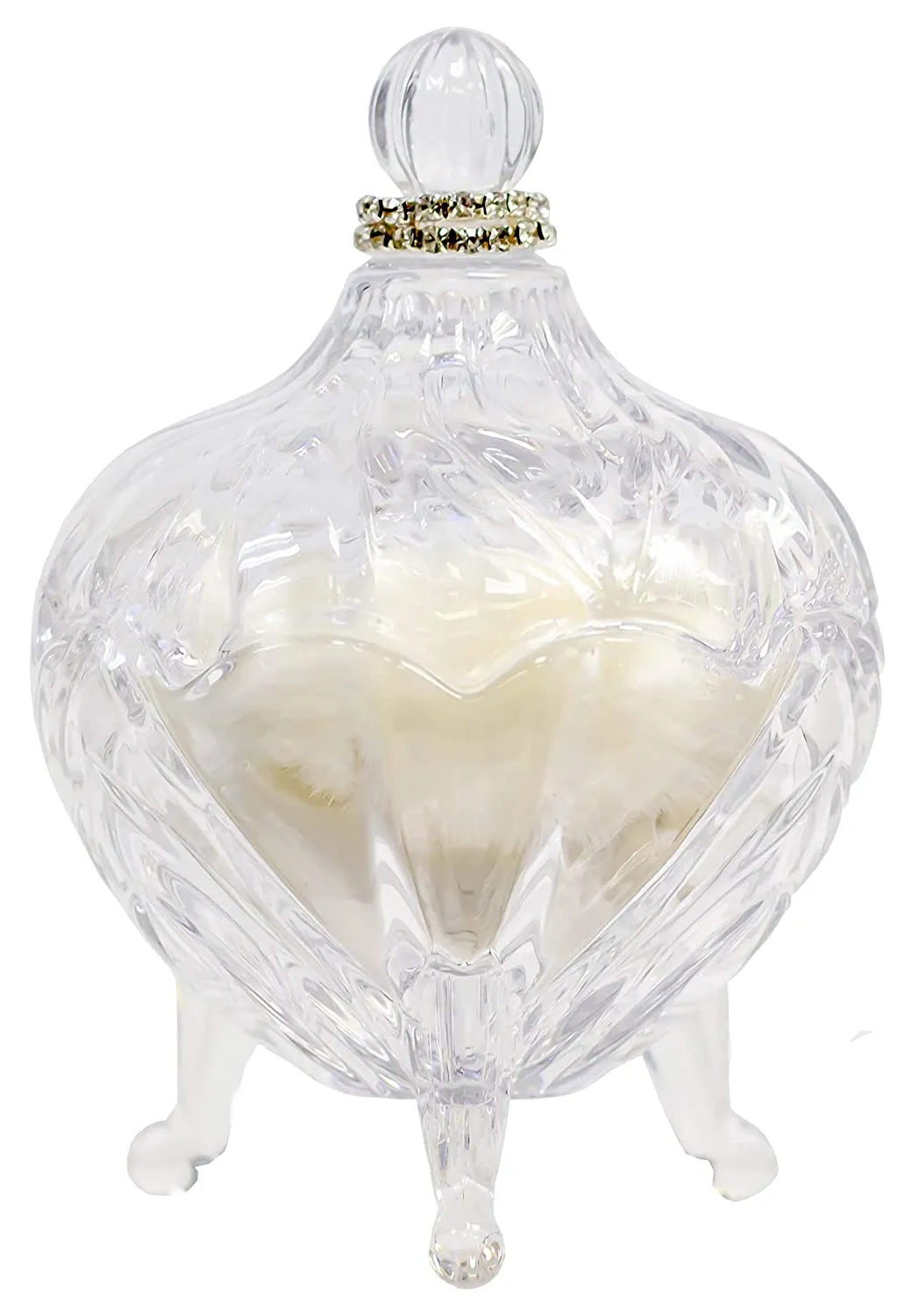 Lady Primrose Tryst Footed Powder Jar with Dusting Silk