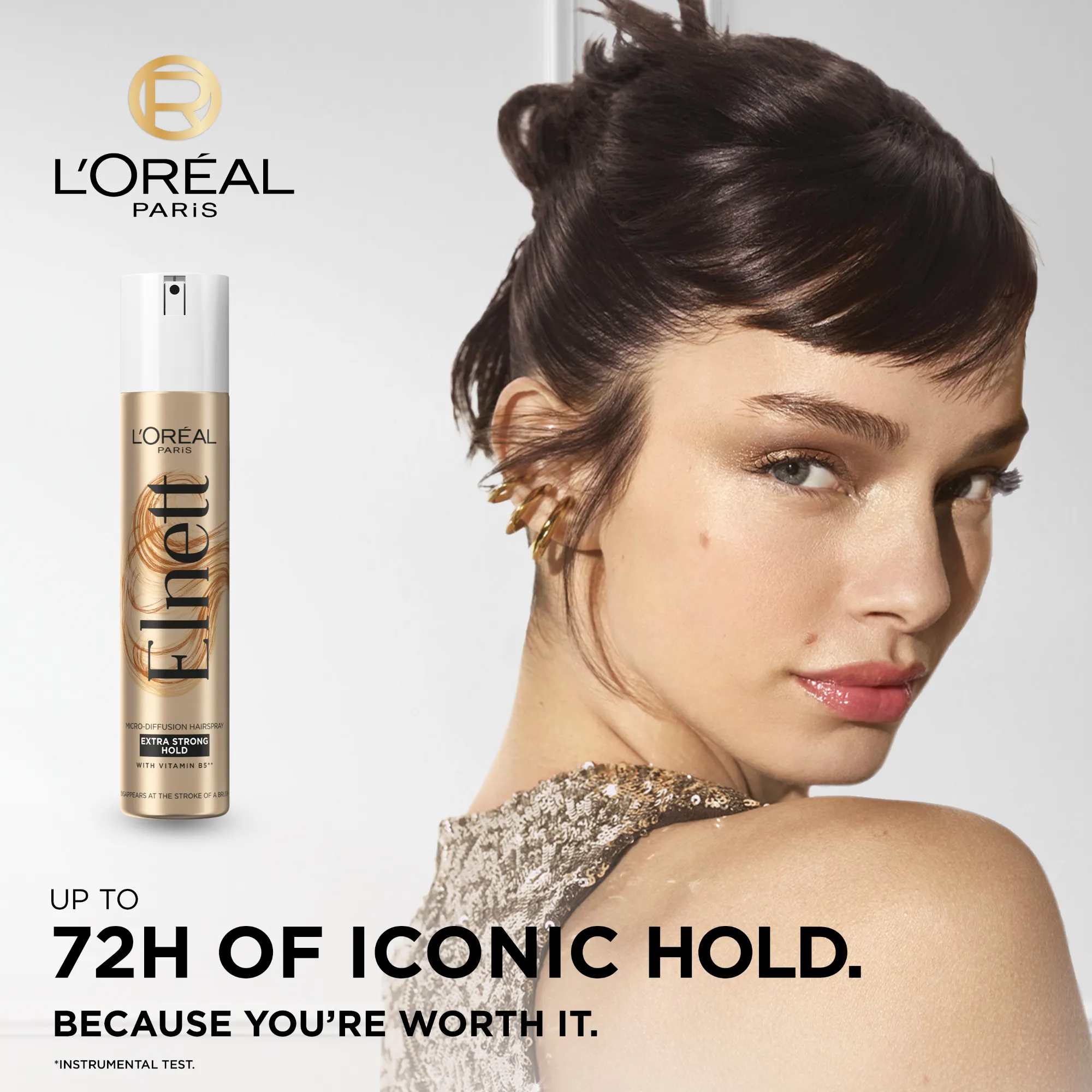 L'Oral Elnett Extra Strong Hold Shine Hairspray 400ml