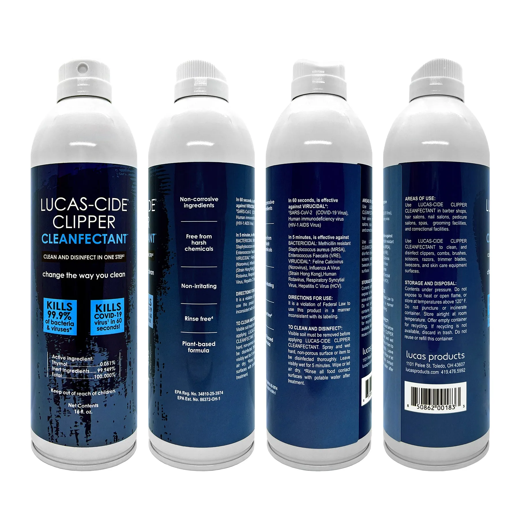 Lucas-Cide Clipper Cleanfectant, 16 oz.