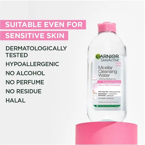 Micellar Water Facial Cleanser and Makeup Remover Pink for Sensitive Skin (3 sizes)