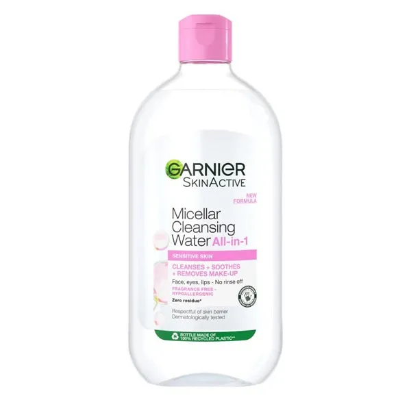 Micellar Water Facial Cleanser and Makeup Remover Pink for Sensitive Skin (3 sizes)