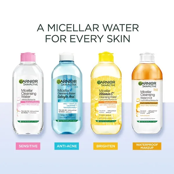 Micellar Water Facial Cleanser and Makeup Remover Pink for Sensitive Skin (3 sizes)