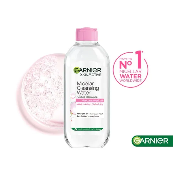 Micellar Water Facial Cleanser and Makeup Remover Pink for Sensitive Skin (3 sizes)