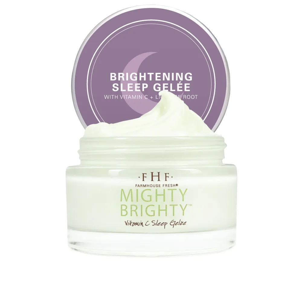 Mighty Brighty? Vitamin C   Licorice Root Brightening Sleep Gele | Farmhouse Fresh