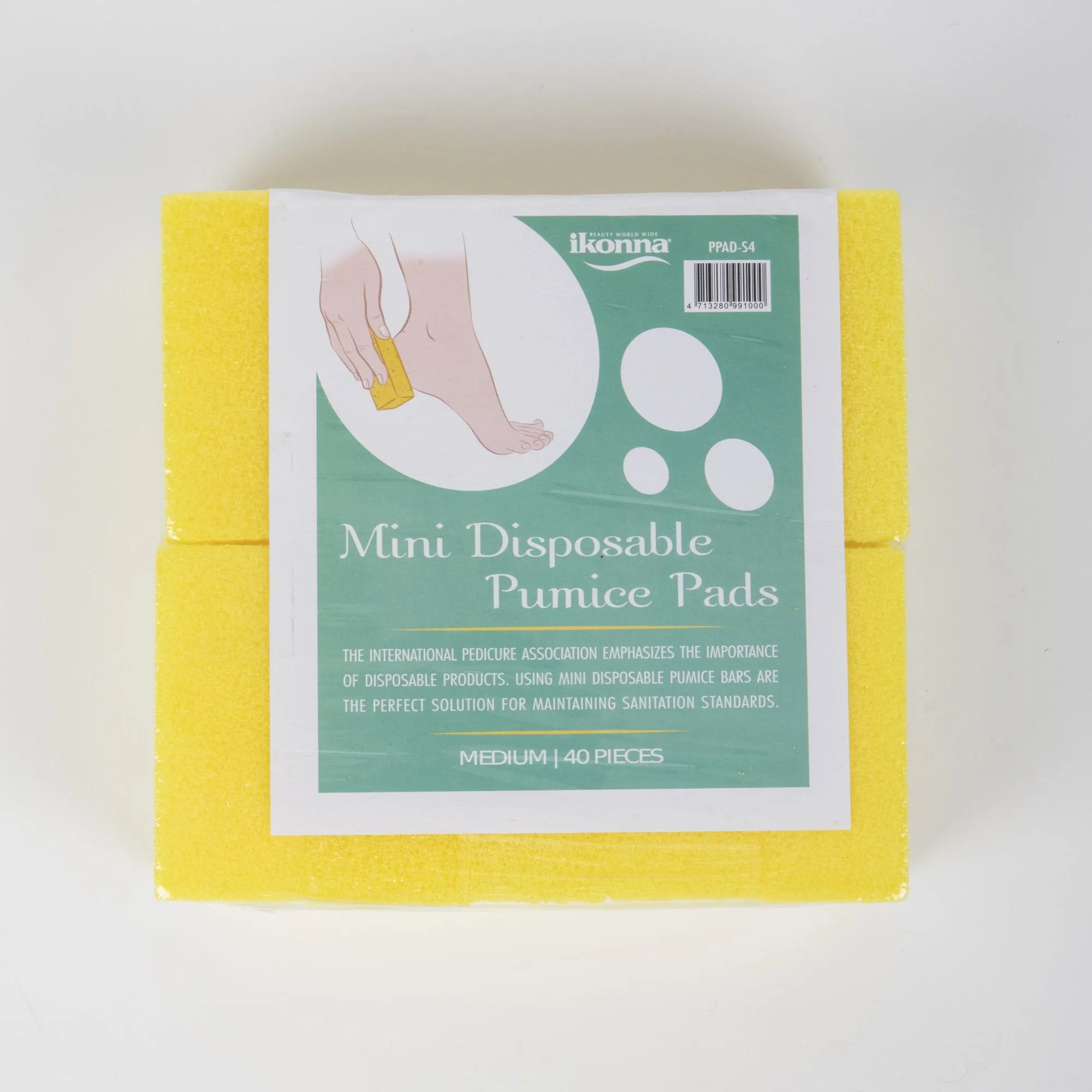 Mini Pumice Pads, Medium Grit, Purple and Yellow, 40 pack