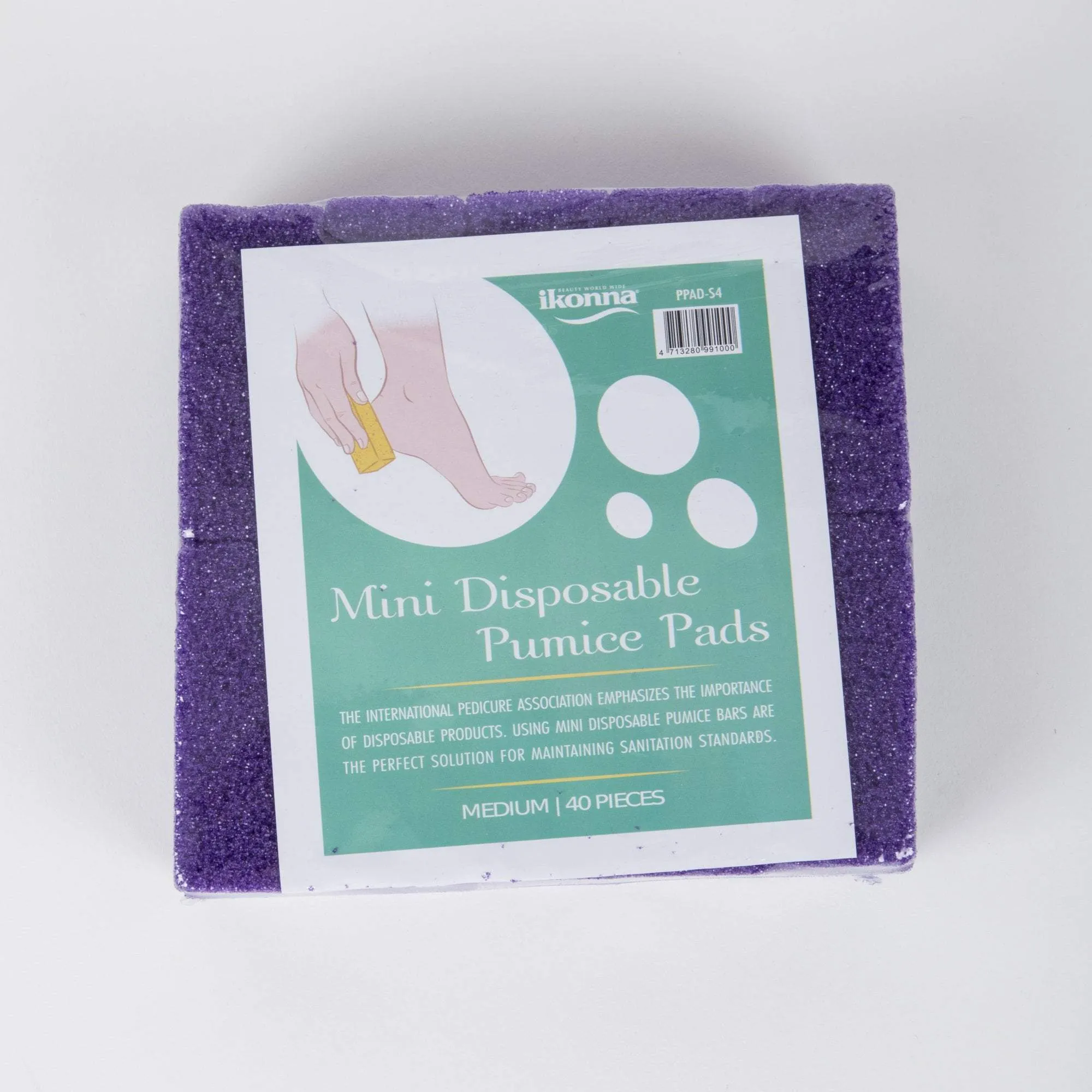 Mini Pumice Pads, Medium Grit, Purple and Yellow, 40 pack