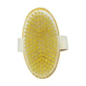 Natural Bristle Body Brush, Canvas Handle