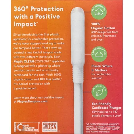 Playtex Clean Comfort Tampons, 16 ct