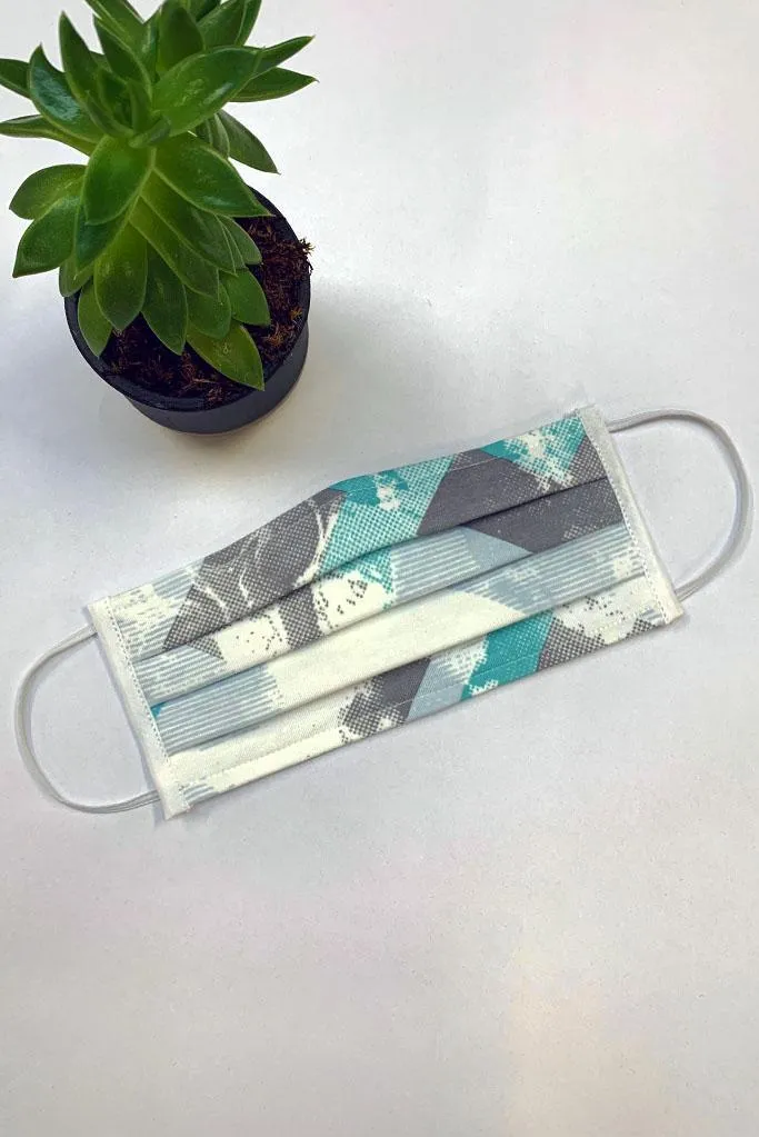 Printed Pleated Wellness Face Mask by Fashionizer Spa Uniforms