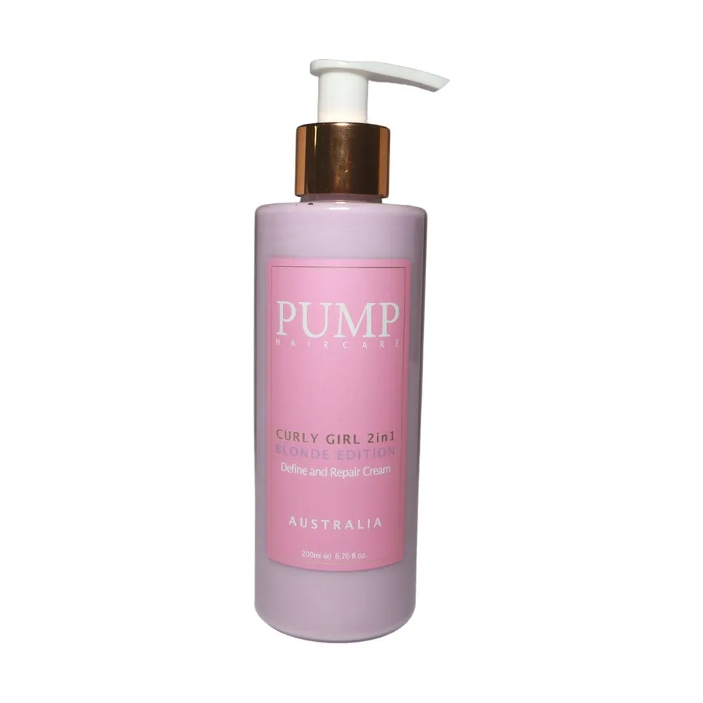 Pump Haircare Curly Girl 2 in 1 Blonde Edition Define and Repair Cream 200ml