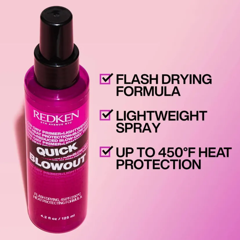 Redken Quick Blowout Flash Drying 450F Heat Protecting Formula (Primer Spray) 4.2oz