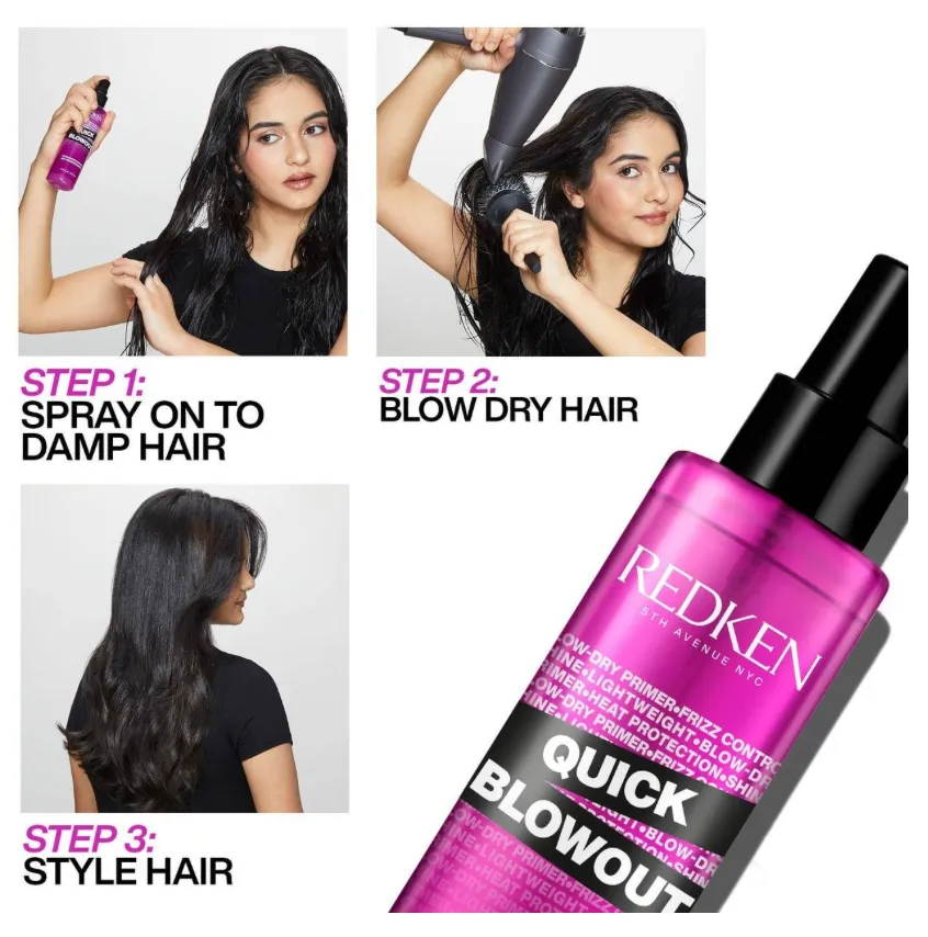 Redken Quick Blowout Flash Drying 450F Heat Protecting Formula (Primer Spray) 4.2oz