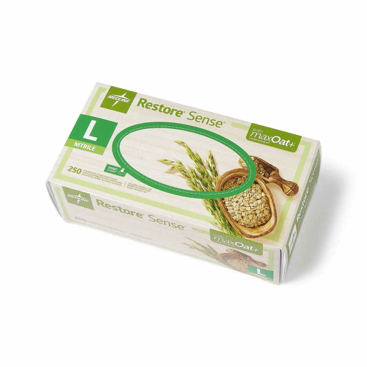 Restore maxOat  Nitrile Gloves, Green, 250 ct