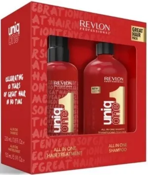 Revlon Uniq One Great Hair Pack Shampoo 230ml   Leave In Mask