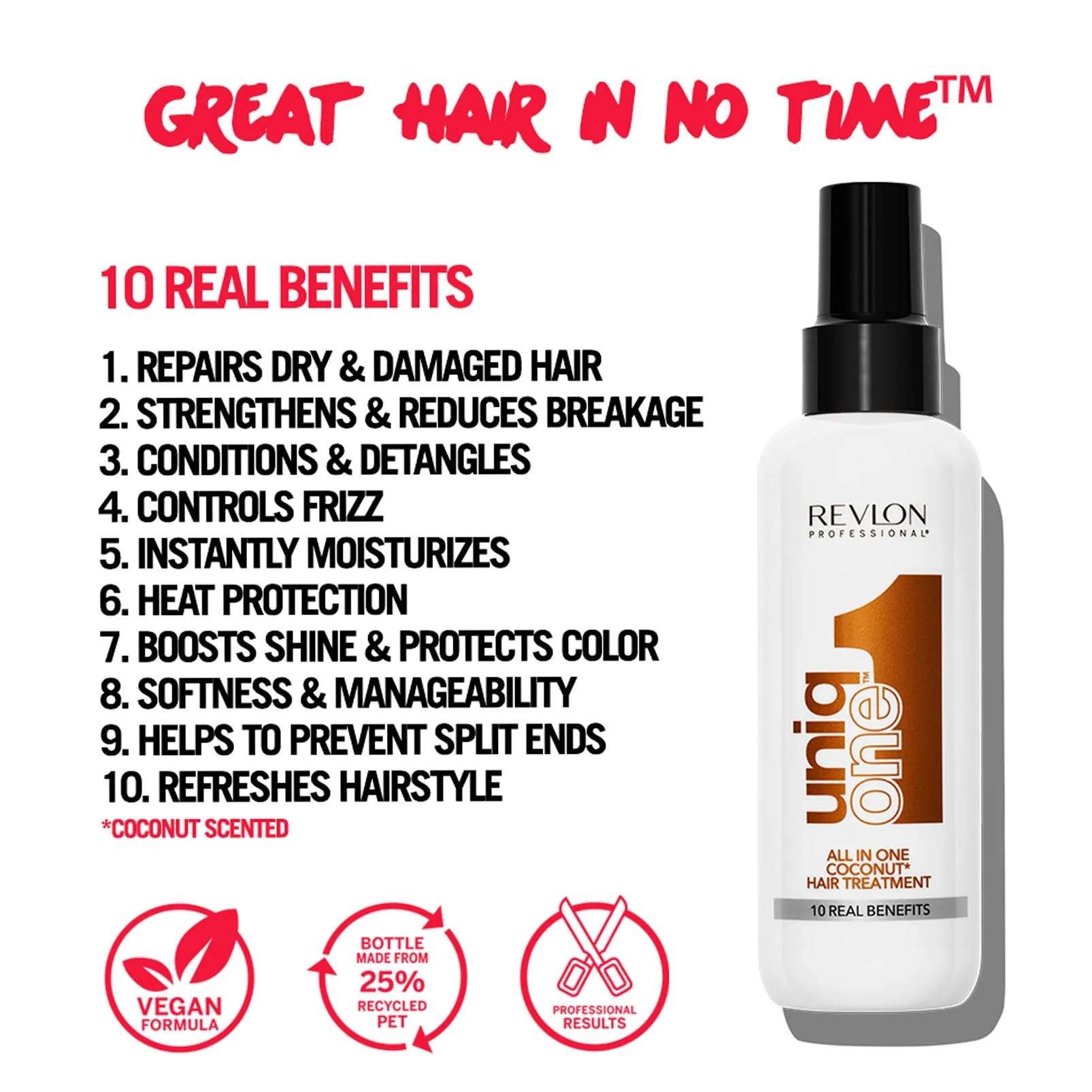 REVLON UNIQONE? All In One Leave-In Hair Treatment Coconut Fragrance