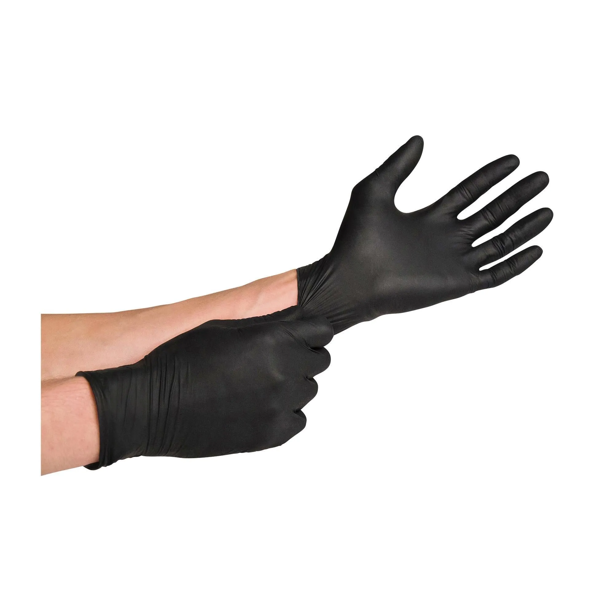 Sanek Black Nitrile Gloves, 100 ct