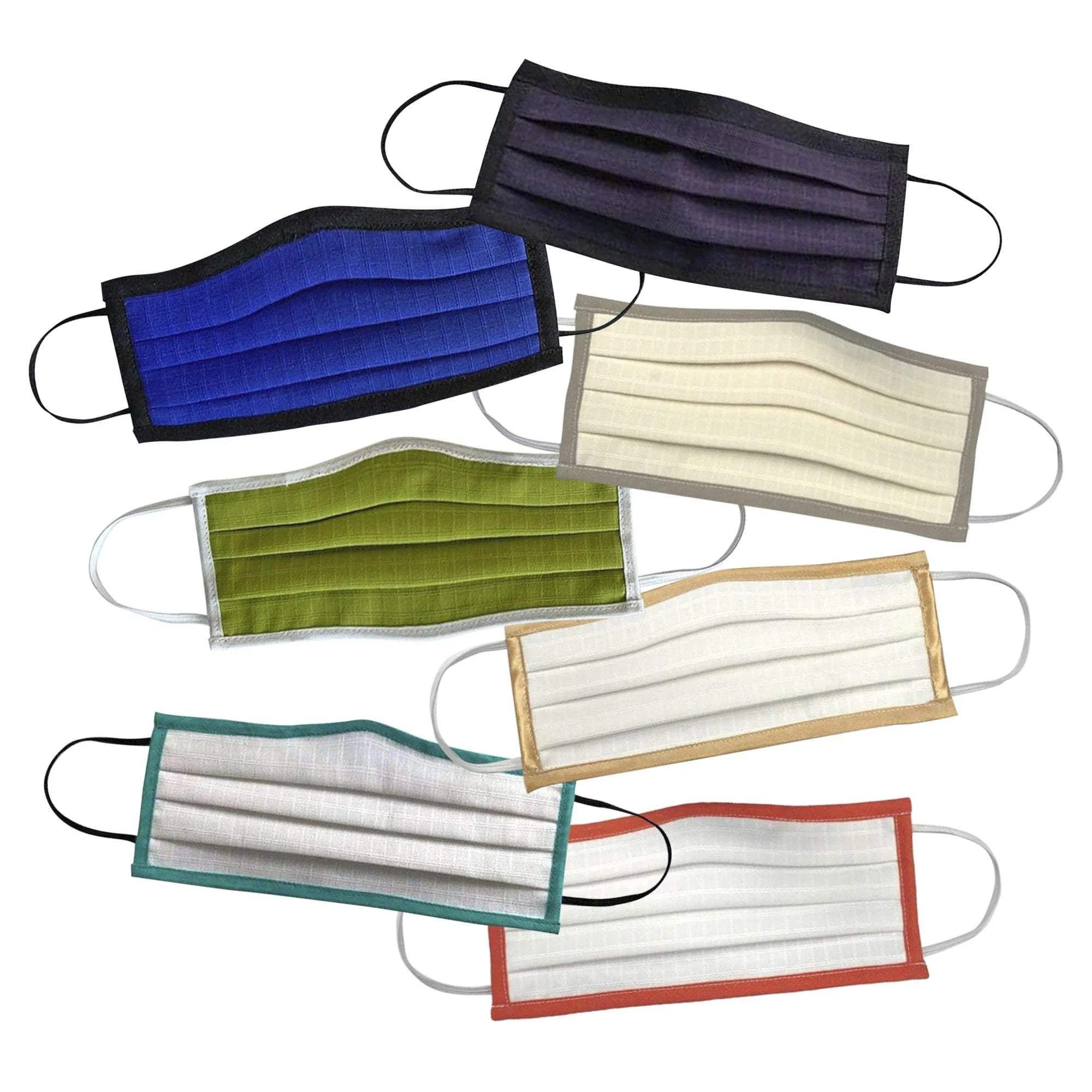 Solid with Trim Pleated Wellness Face Mask by Fashionizer Spa Uniforms
