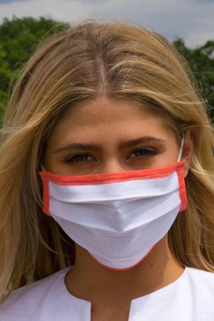 Solid with Trim Pleated Wellness Face Mask by Fashionizer Spa Uniforms