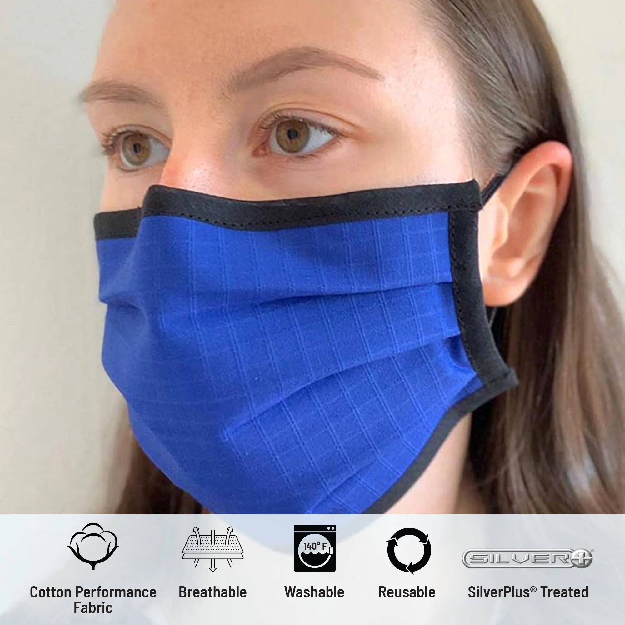 Solid with Trim Pleated Wellness Face Mask by Fashionizer Spa Uniforms