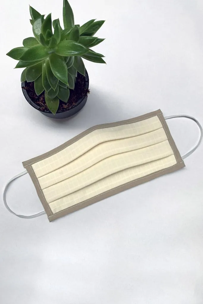 Solid with Trim Pleated Wellness Face Mask by Fashionizer Spa Uniforms