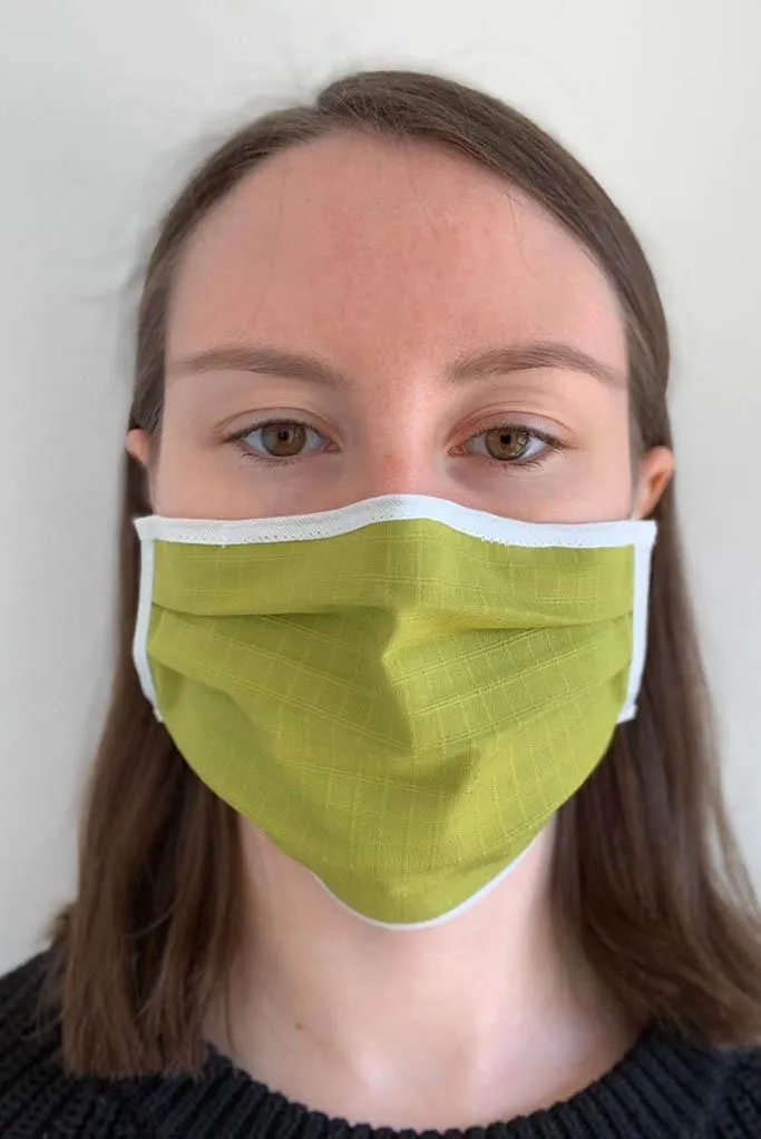 Solid with Trim Pleated Wellness Face Mask by Fashionizer Spa Uniforms