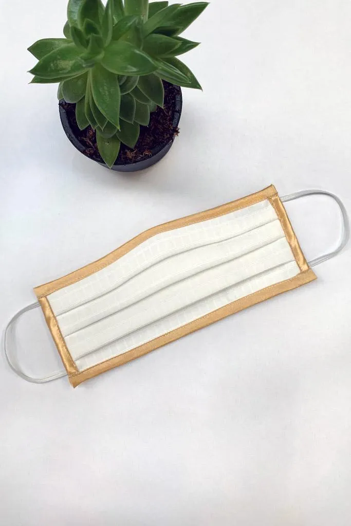 Solid with Trim Pleated Wellness Face Mask by Fashionizer Spa Uniforms